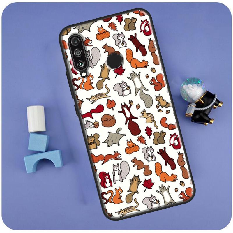 Cartoon Animal Squirrel For Huawei Nova Y60 Y61 Y70 Y72 Y73 Y90 Y91 12i 11i 3i 7i 8i 9 10 SE P20 P40 P30 Lite Case