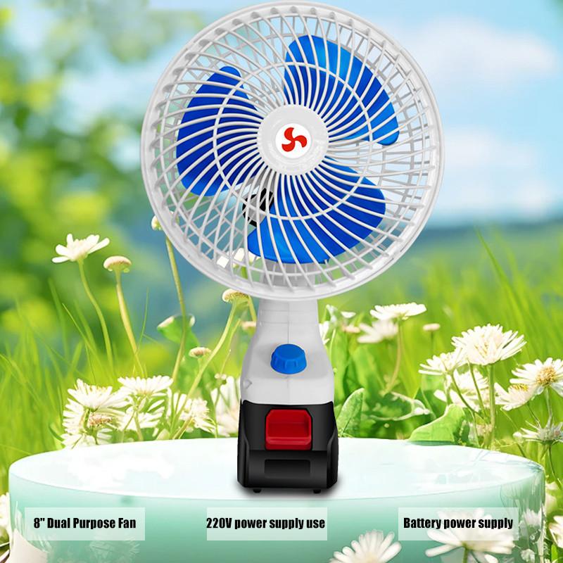 8 Inches Wireless Electric Fan Outdoor Portable Metal Strong Wind Fan Rechargeable Small Desktop Camping Fan