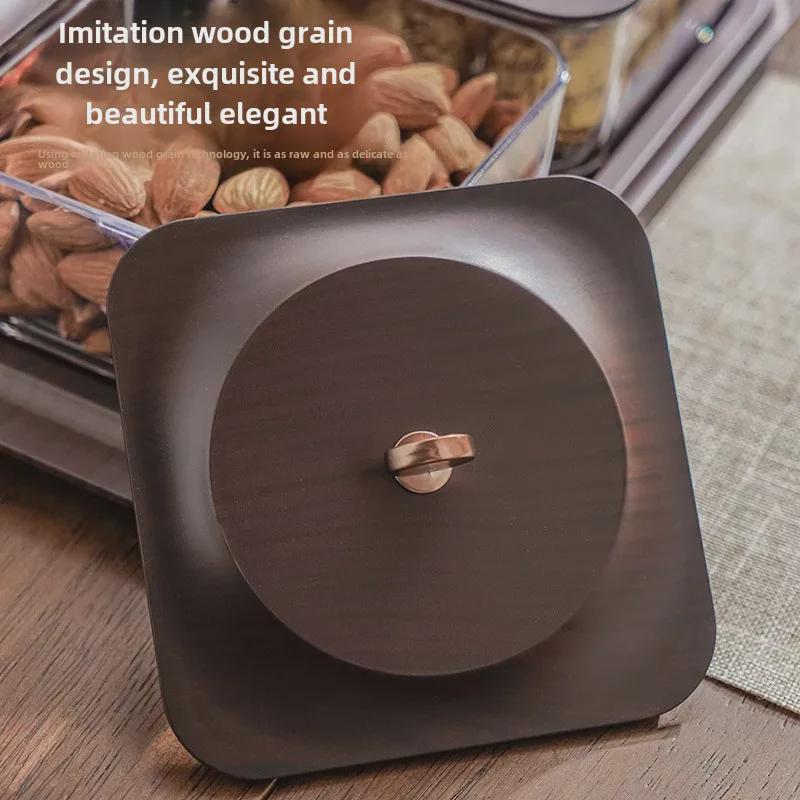 Bandeja para Lanches e Doces Estilo Retrô Imitação Madeira para Mesa de Centro de Sala de Estar