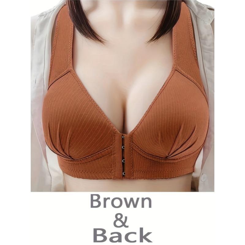 Women's Elegant Style Bra, Nursing Stretchy Bra With Front Closure, Comfort Support Underwear