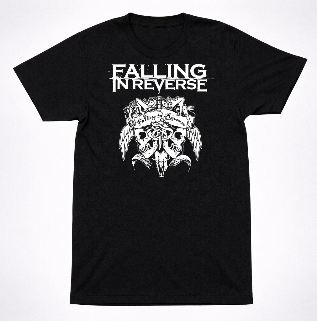 Футболка с графическим принтом Rose Skull от Falling in Reverse – Мерч пост-хардкор рок-группы S
