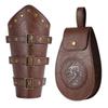 Renaissances Vikinges Costume Accessories,Medieval Pirate Leather Bracers Belt Pouch Halloween Renaissances Cosplay Costume