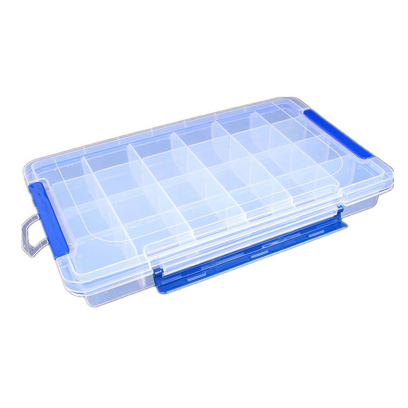 Removable Transparent Plastic Storage Box with 10, 15, 24, or 36 Grids for Tools, Parts, or Jewelry