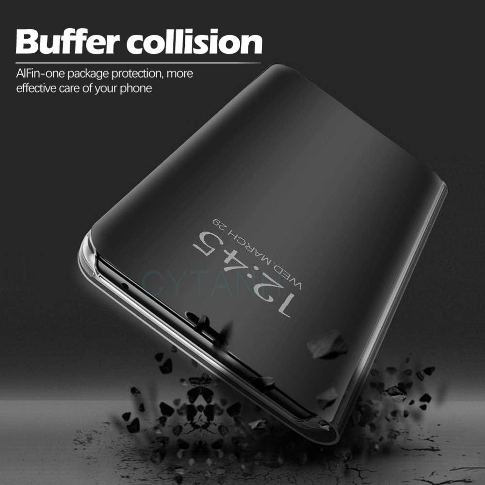 Slim Mirror Clear Holder Case For Samsung Galaxy S26 S25 S24 S23 S22 Plus Ultra Shockproof Leather Texture Wallet Protect Cover