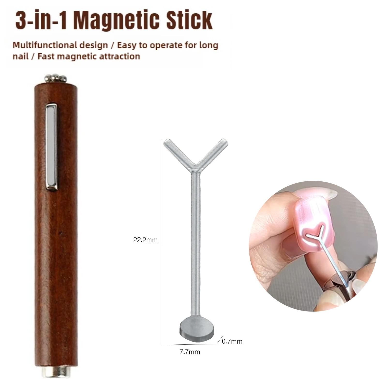 

3-in-1 Multifunctional Nail Art Magnetic Stick Y-shape Iron Kit Cat Eye Gel Strong Magnet Nail Polish Line Effect Manicure Tools