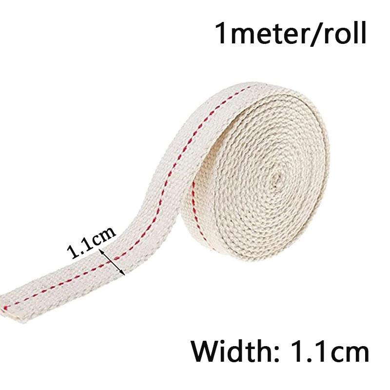 1Meter/Roll Kerosene Lamp Wick Braided Cotton Flat Oil Lamp Lanterns Cotton Wicks Handmade Kerosene Oil Based Lanterns Supplies