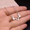 Elegant Christmas Antler Necklace - Stainless Steel Sweater Chain for a Festive Atmosphere