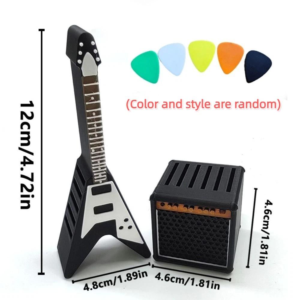 Retro Guitar Pick Holder 3D Printing Speaker Guitar Design Guitar Picks Storage Stand Waterproof Creative Guitar Picks Organizer