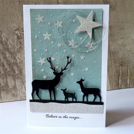 Weihnachten Hirsch Schablone Metall Stanzformen DIY Scrapbooking Album Handwerk Dekor