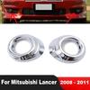 Car Front Fog Light Lamp Cover Trim For Mitsubishi Lancer 2008-2010 2011 Chrome Head Foglight Foglamp Bezel Trims Accessories