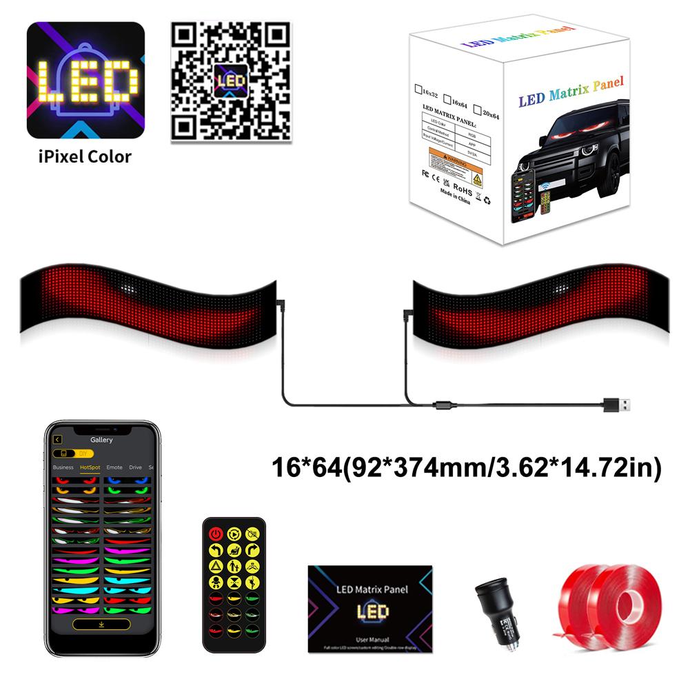 Devil Eyes Bluetooth App Control LED Car Sign Animation LED Matrix Pixel Panel DIY Programmable LED Panel Flexible Display Light