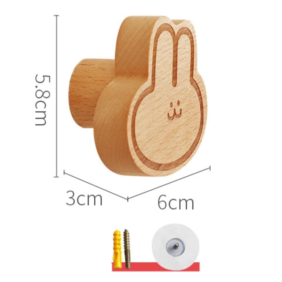 

Деревянный крючок для животных Дом Мультяшный кролик Деревянные крючки Настенный Ключ Полотенцесушитель Ручка для двери шкафа Кухонный декор Крючок Аксессуары