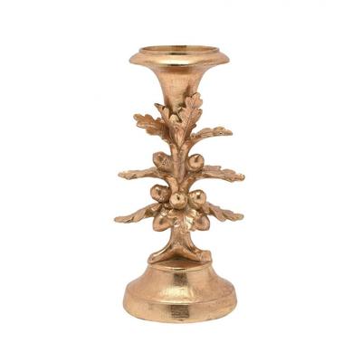 Porta-velas Árvore Bolota Dourada