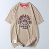 Export Surplus All-Cotton Washed and Brushed Men's Casual Versatile Letter Print Round Neck Short-Sleeve T-Shirt Trendy Base Shirt