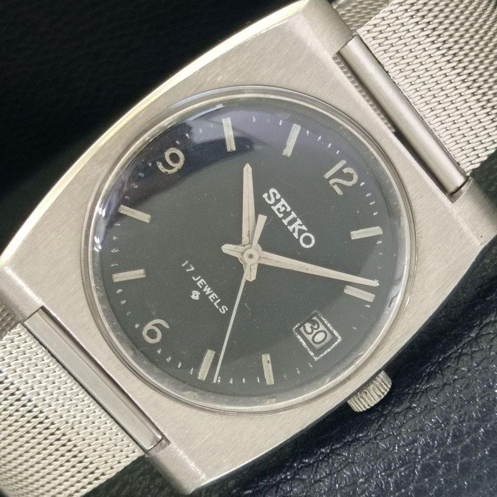 

RARE HAND-WINDING VINTAGE SEIKO 6602B JAPAN MENS BLACK DIAL WATCH a703933-1 R213g-a703933