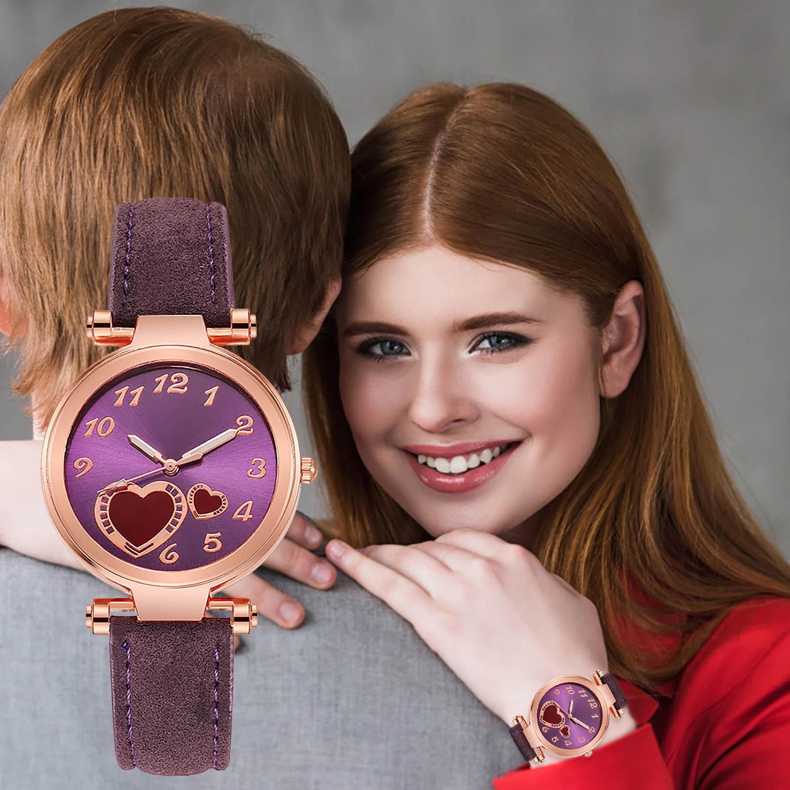 

Люблю жіночий годинник зі шкіряним ремінцем, аналоговий кварцовий модний жіночий темпераментний годинник One Size