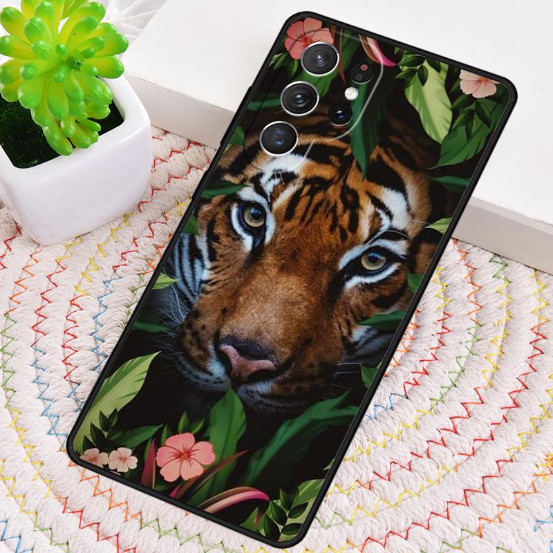 Luxury Tiger Leopard Silicone Phone Case For Samsung Galaxy note 10 pro S26 S25 S24 S23 S22 S21 Plus S25Ultra Capa Cover