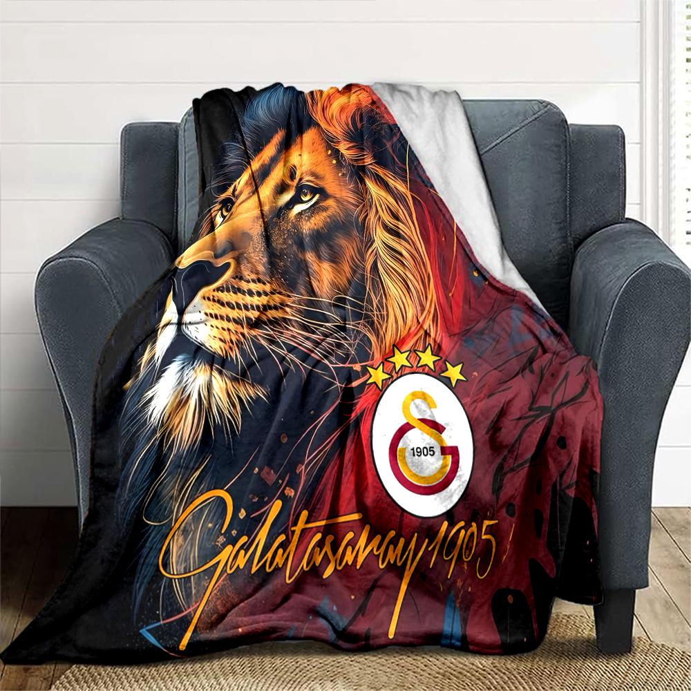 Aslanlar Galatasaray Blanket Ultra-Soft Suitable for Seaside Bed Chair Four Seasons Multipurpose Digital Print