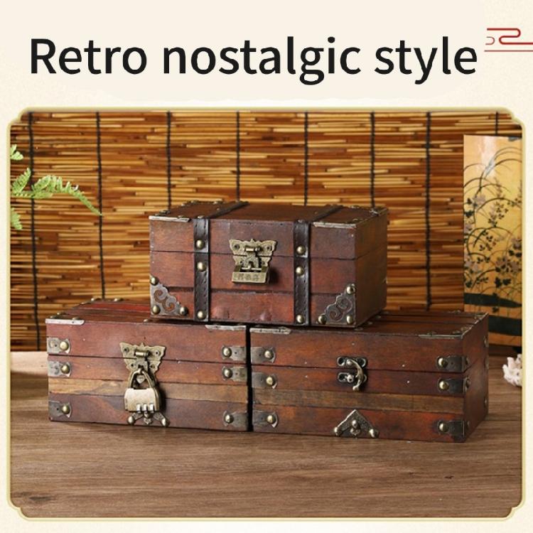 Multipurpose Decorative Jewelry Box With Compartment Dividers Safe Key Lock Wood Storage Cabinet