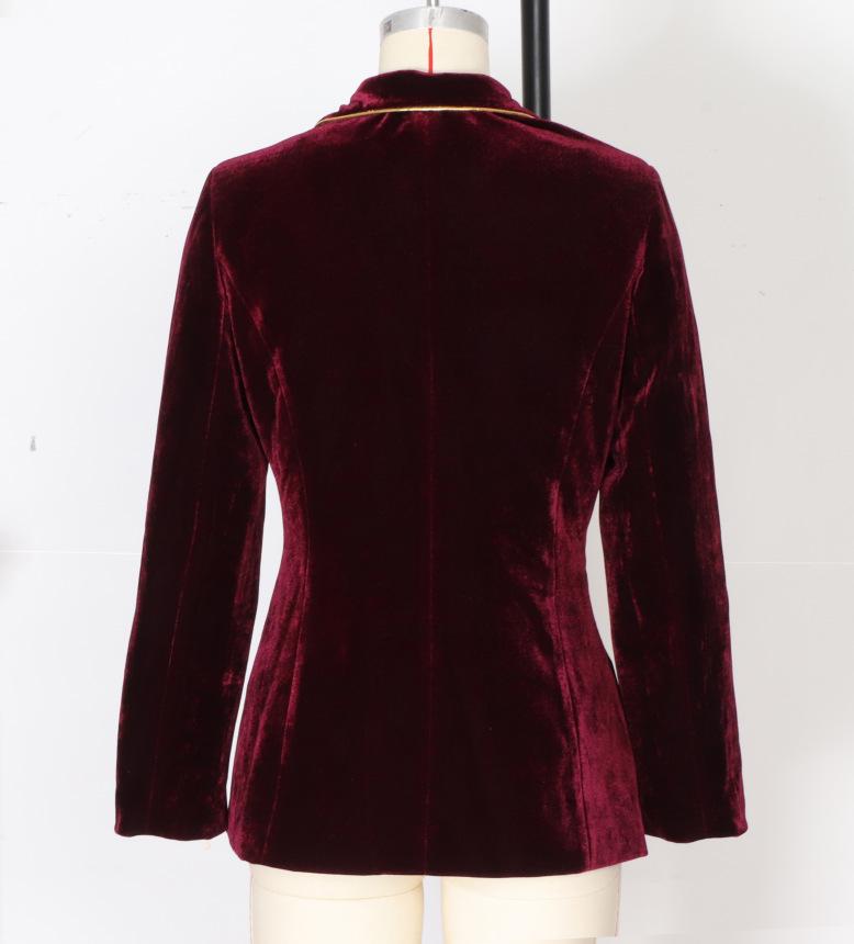 European-American Women's Slim Double-Breasted Color Block Evening Suit - Spring/Summer Collection