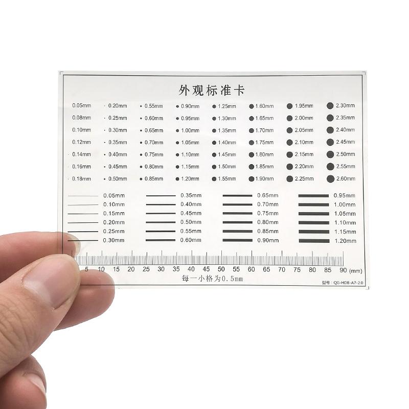 Appearance Standard Card Gauge Point Gauge Transparent Film Stain Comparison Card Stain Crack Contrast PET Ruler Scales Dot Line