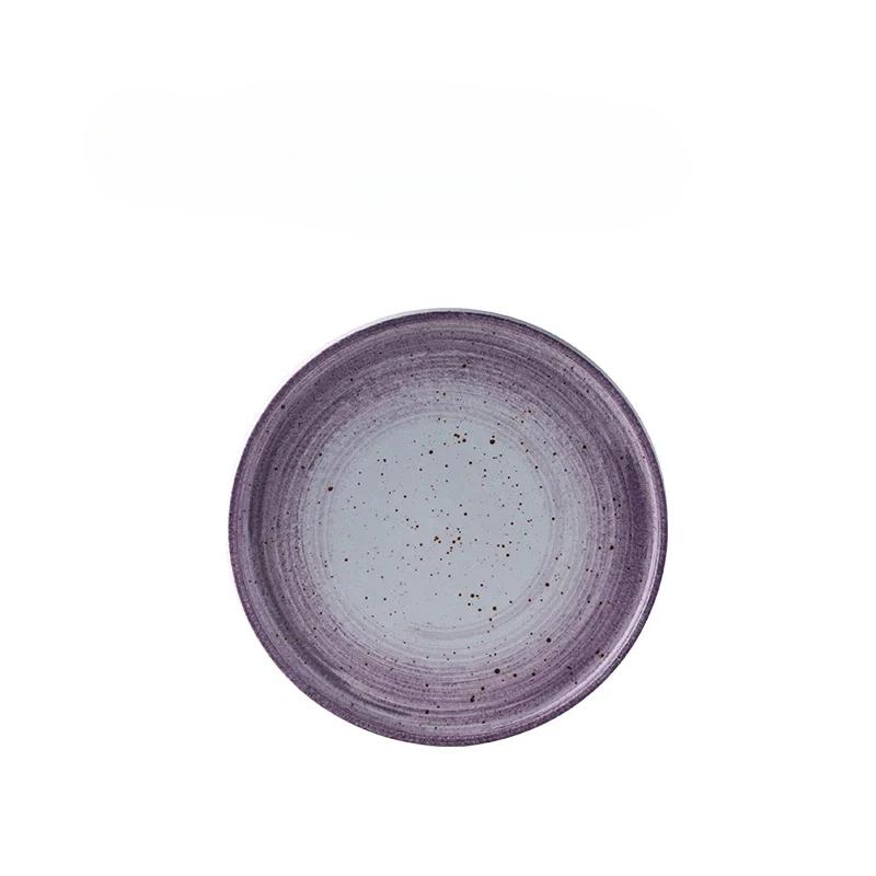 Creative Western Ceramic Gradient Purple Tableware Household Kitchen Restaurant Supplies Food Steak Salad Fruit Dinner Plate 1Pc