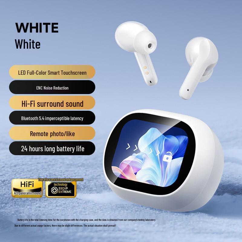 2025 AI Translation Bluetooth Earphones with Color Screen, Built-in App, Long Battery Life, Type-C In-Ear Wireless.