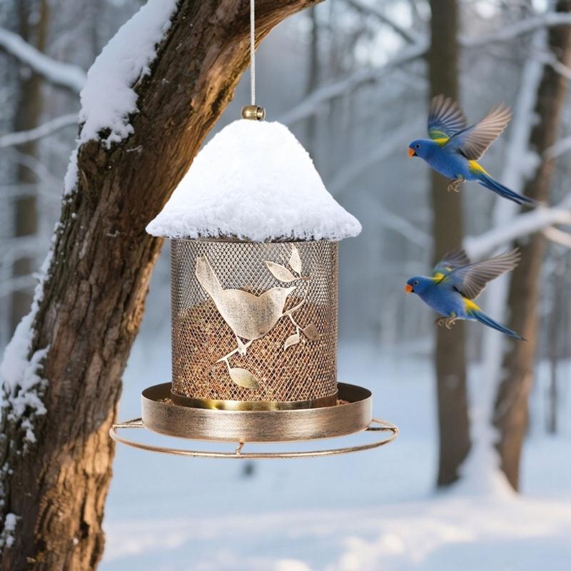 Durability Metal Bird Feeders Squirrels Proof Outdoor Large Capacity Easyly To Clean Weather Resistant For Wild Birds