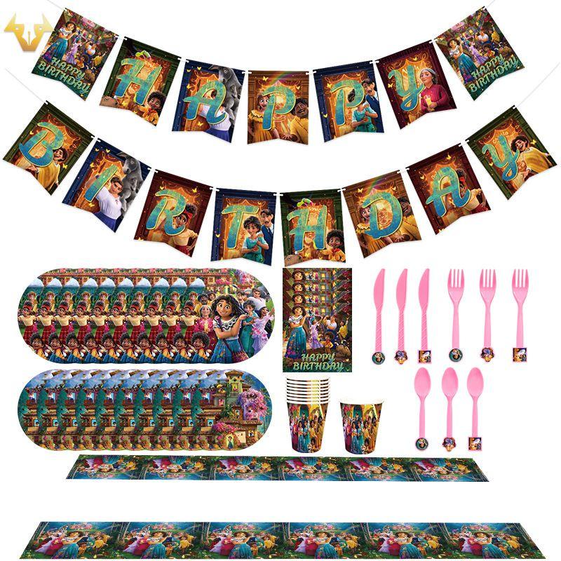 Mirabel Birthday Encanto Party Supplies Set Cake Top Banner Cups Plates Balloons