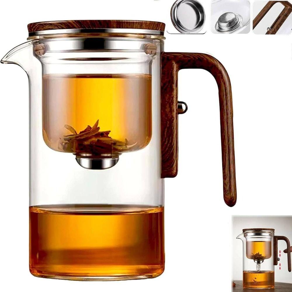 with Infuser Water Separation Glass Teapot Heat Resistant with Strainer Magnetic Glass Teapots Filter Brewing