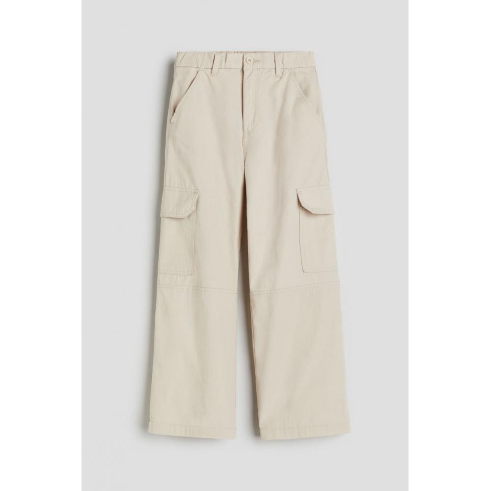 

БРЮКИ-КАРГО HM ШИРОКИЕ СВЕТЛО-БЕЖЕВЫЕ