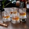 280ml Whiskeyglas Transparentes Verkostungsglas Cocktail-Trinkgläser Drehbarer Tumbler Kristallglasbecher Hausbar Glaswaren