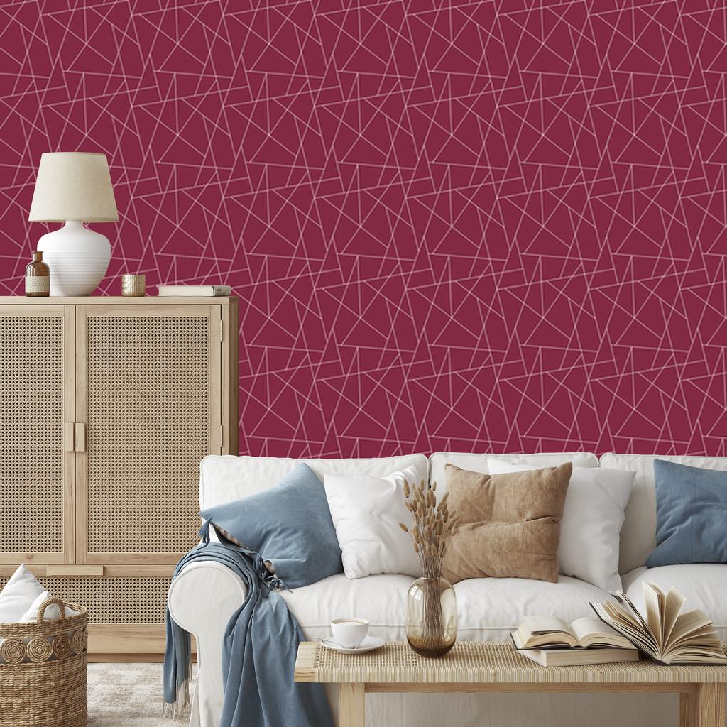 Wallpaper Geometric pattern of pink, fine detail 50x1000