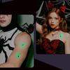 5 Sheets Halloween Luminous Spider Web Temporary Tattoo Stickers Fluorescent Green 3D Body Face Makeup Disposable Fake Tattoos