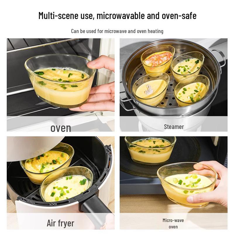 Universal Steamed Egg and Vegetable Bowl - Double Boiler for Egg Custard and Baby Food