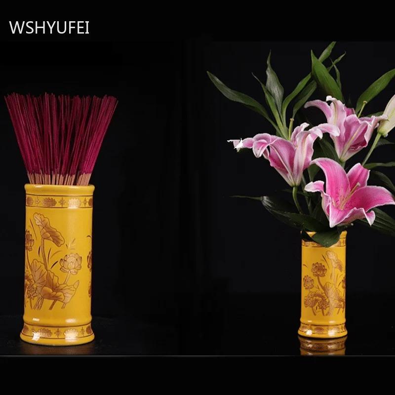 Keramická kadidelnice Tradiční buddhistické ozdoby Doplňky k oltáři v Buddhově síni Domácí kreativita Stolní váza na květiny