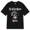 Funny Eat Sleep Bark Repeat Cute Animal Graphics T-shirt Woman Harajuku Fashion T-shirts Summer Loose Casual T Shirts