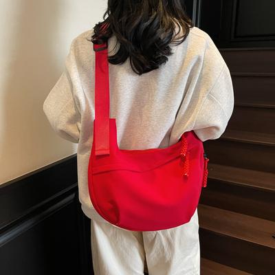 Fashion Girls Class Messenger Bag Simple Large Capacity Shoulder Bag Japanese Niche Leisure Commuter Dumpling Bag
