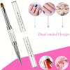 1pc Rhinestone Handle Nail Brush, 2-in-1 Stainless Steel Gel Brush for Builder, Color Mixing & Nail Art