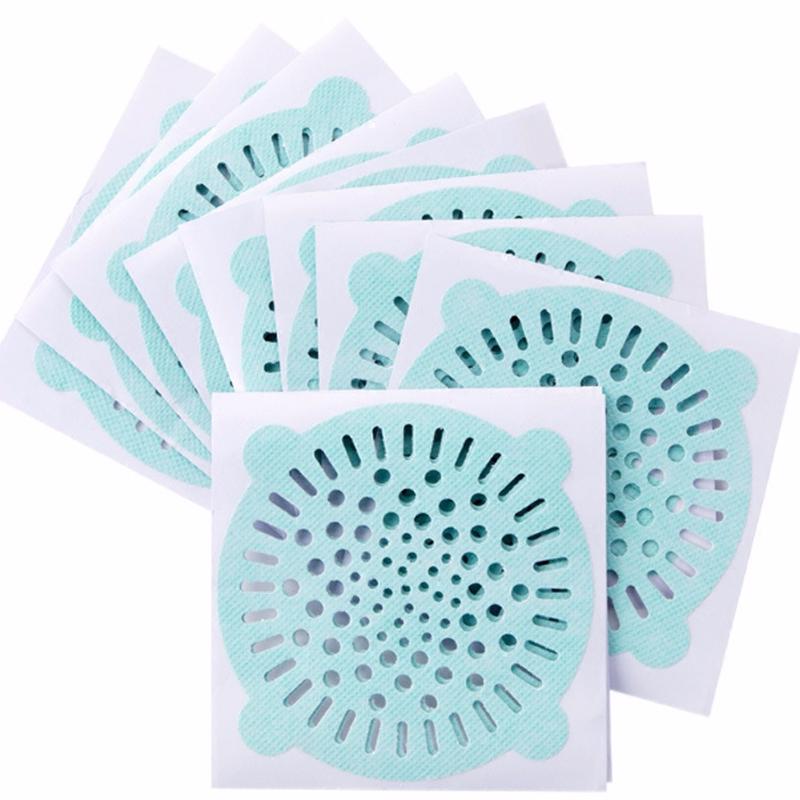 10 Pcs Home  Hair Trap Floor Drain Tank Filter Toilet Sewer Hair Filter Sticker AVE