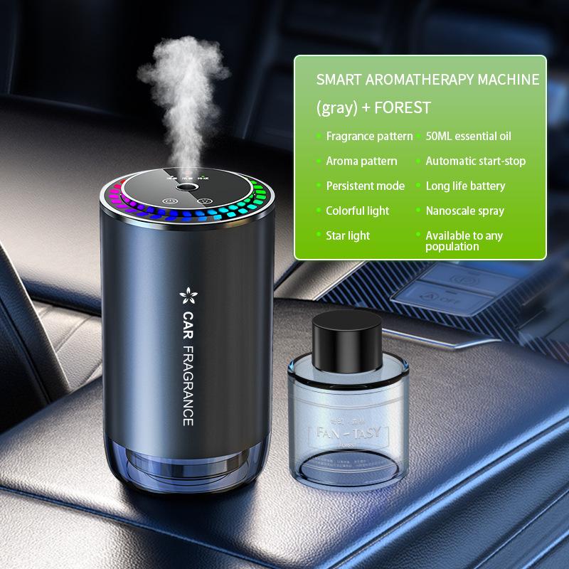 7-Color LED Starry Sky Car & Home Aroma Diffuser: Automatic Spray and Sound-Activated Ambient Light