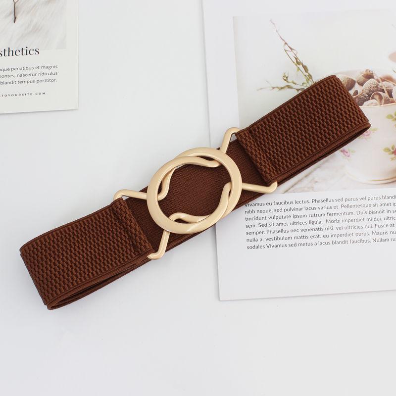 

Elegant Womens Musthave Waist Cincher With Large Buckle Perfect For All Styles Dress Double RingBrown