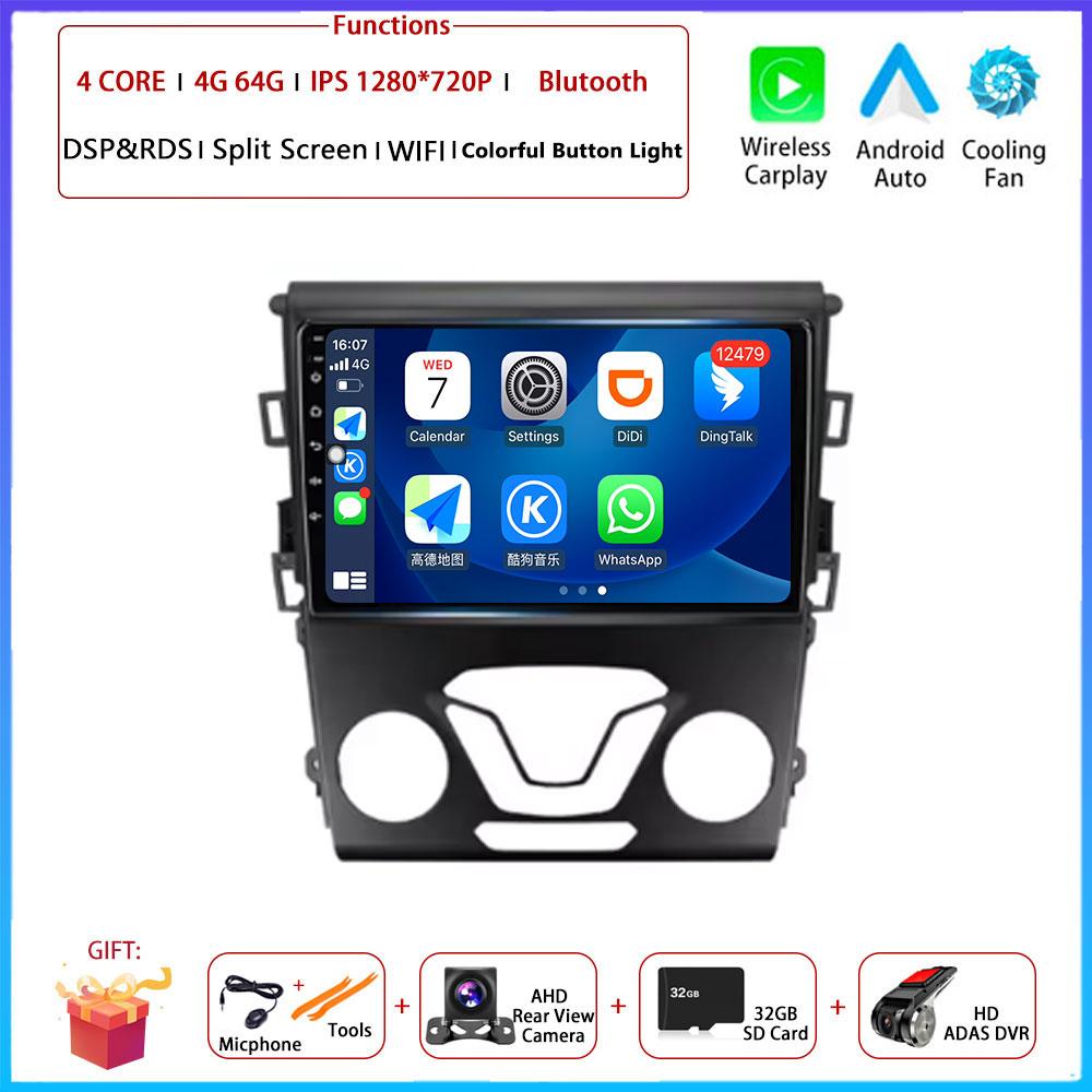 Android Carplay Auto For Ford Mondeo 5 Fusion 2012 2013 2014 2015 2016 - 2019 Car Radio Navigation GPS Multimedia Video Player