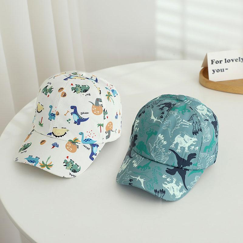 Print Dinosaur Children Baseball Cap Fashion Boys Sunshade Peaked Caps 2-6Year Kids Duck Tongue Hat Baby Outdoor Sunshade Visors