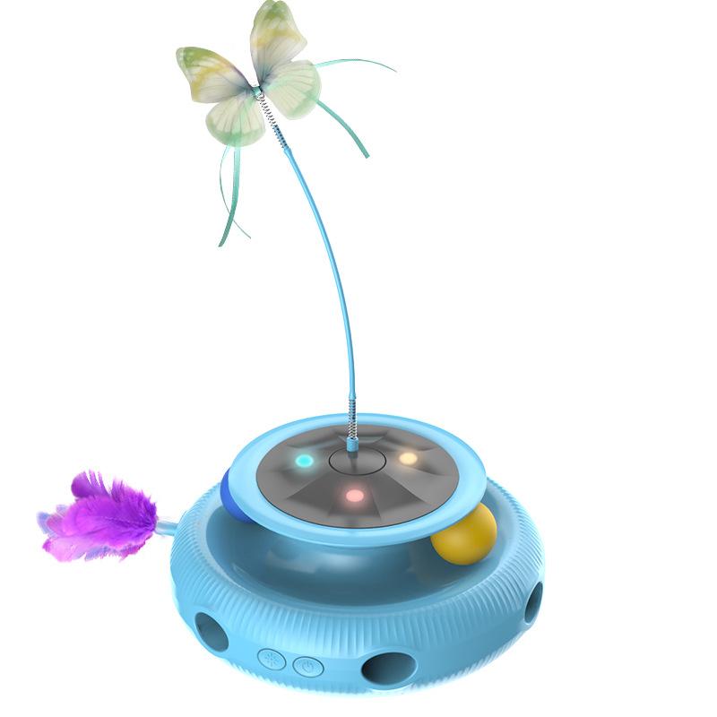 New Multi-functional Electric Cat Toy Self-hi To Relieve Boredom Automatic Intelligent Cat Teaser Cat Turntable To Tease Cats