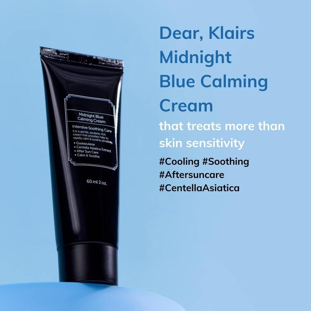 Midnight Blue Calming Cream Soothing Redness Moisturizer Hydrating Korean Cosmetics 50ml less