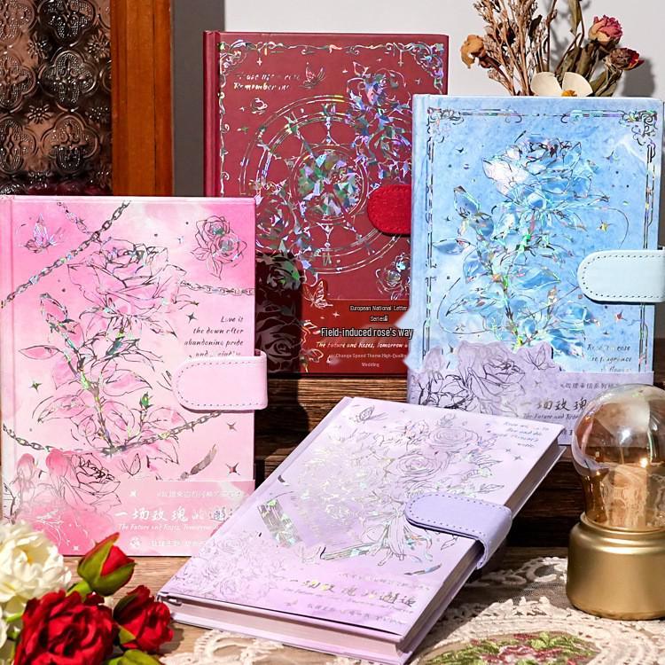 Retro Notatnik Rose Art B6 z Magnetycznym Zapięciem i Hot Stampingiem