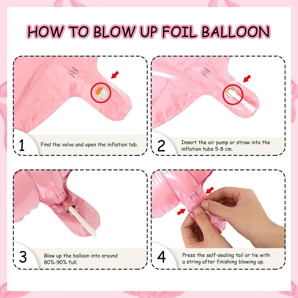 Half Birthday Decorations - Pink Gingham Banner Bow, Balloons, Cake Topper for Girls 6 Month Party Supplies