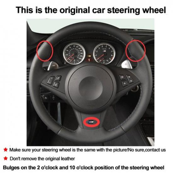 Hand Sewing Car Steering Wheel Cover For BMW E60 E63 E64 Cabrio M6 2005-2010