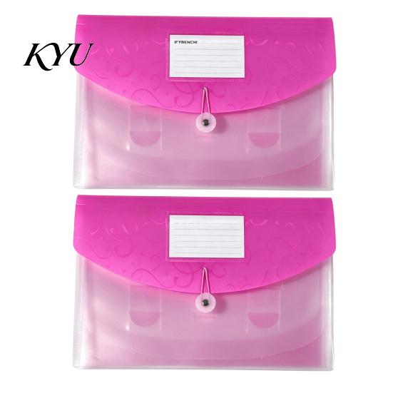 Student File Holder Expandable Document Folder with Label Slot, Layered Design Waterproof PP Envelope, Secure Rope Closure Organizer for Office
